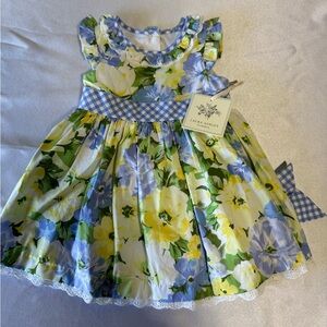 Laura Ashley baby dress w/bloomers, size 12 m, NWT, floral and gingham design